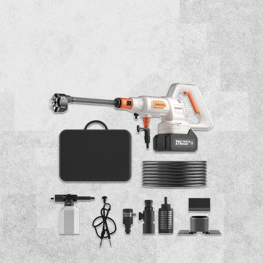 

Cordless Electric Pressure Washer 1200PSI Brushless Motor 4.0Ah Battery 6-in-1 Nozzle 3 Power Levels Handheld