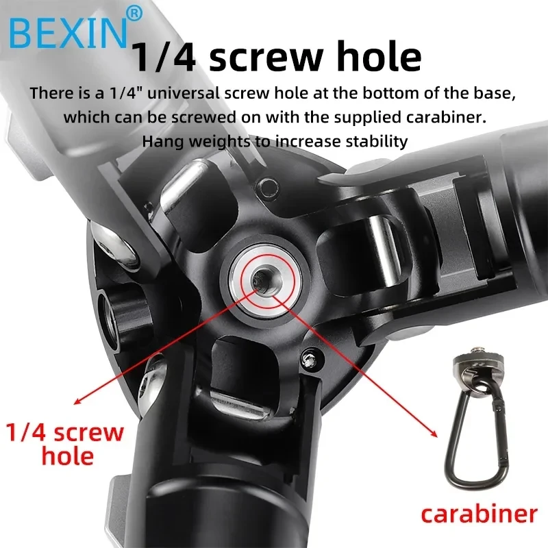 BEXIN RA334 Professional Aluminum Alloy Tripod Outdoor Photography Bracket for Canon Nikon Sony Fuji Olympus Digital SLR Camera