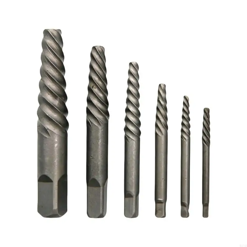 Pack Of 6 High Strength Carbon Steel Broken Bolt Extractors For Faucet Valves Pipe Repair And Mechanical Maintenance M4YD
