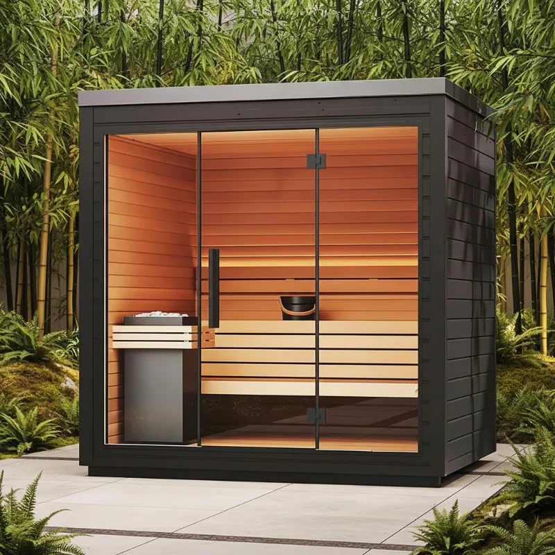 2-4 Persons Garden Large Steam High-End Luxury Outdoor Sauna Room Family Shower Steam Sauna Room