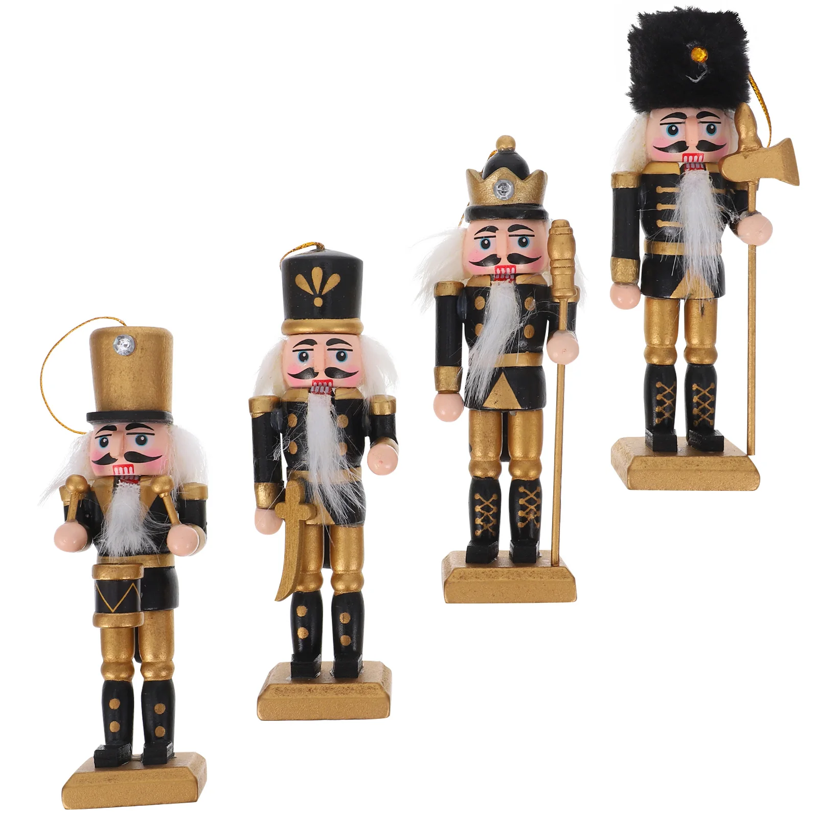

4pcs Gold Nutcrackers Wooden s Christmas Decor Christmas Home Decoration Holiday Gifts Xmas naments
