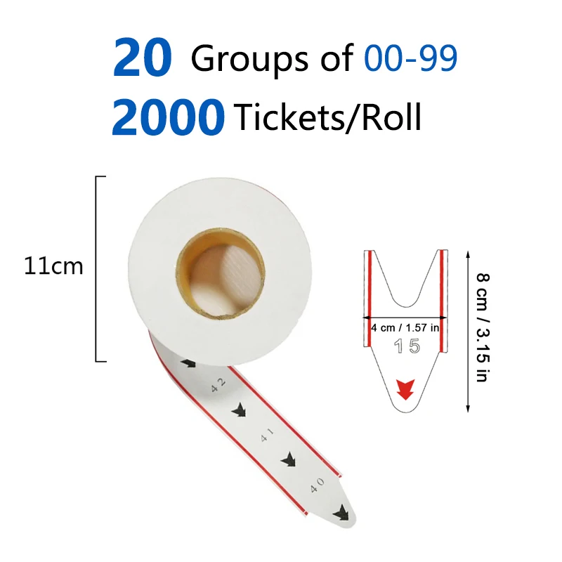 Take A Number System Ticket Dispenser with Paper Roll 2 Digits 2000pcs Stubs Queue Management System for Bubble Tea Restaurant