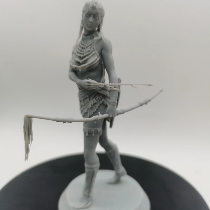 Resin Figure Tribal Female Archer 1/18 Scale 100mm Diy  Assemble Model Kit Unassembled Diorama and Unpainted Statuettes Toys