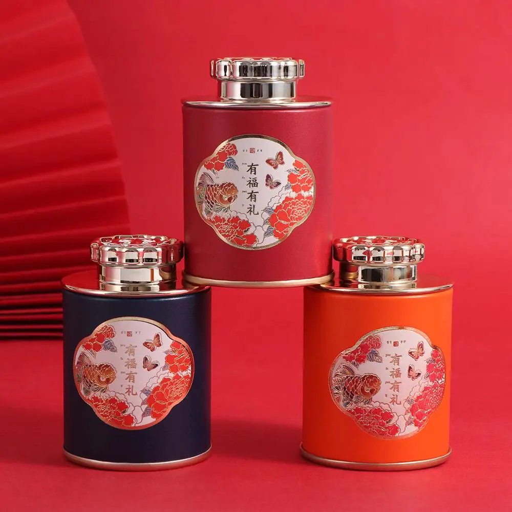 2024 Dragon Paper Empty Tea Tin Can Mini Portable Tea Canister Exquisite Small Tea Packaging Box Home
