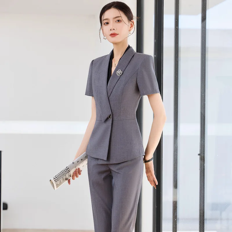 Women's lightweight summer suit2025New high-end professional short-sleeve workwear for hotel managers and jewelry store staff