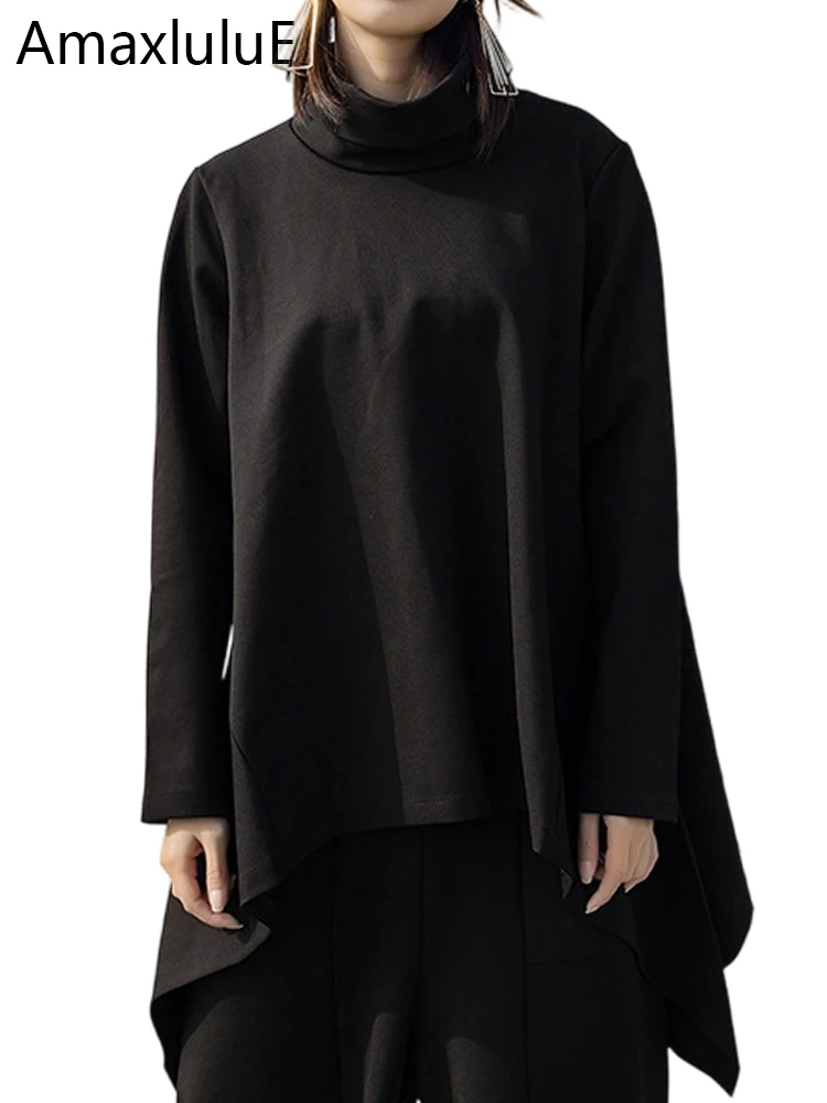 

Amax LuluE, зимняя уличная одежда, женская модная водолазка, футболки, свободные повседневные топы в стиле панк, женская классическая винтажная хлопковая одежда