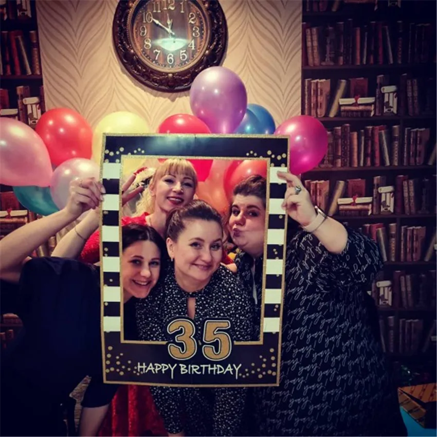 1 Stücke 1st 30th 35th 40th 50th 60th Papierrahmen Photo Booth Requisiten Photobooth Alles Gute Erwachsene Geburtstag Foto DIY Home Party Dekoration