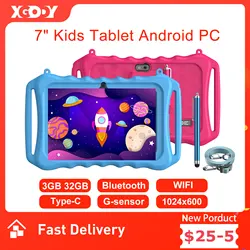 XGODY 7 Inch Android Tablet For Kids Tablets For Children Study Education 3GB Bluetooth WiFi With Touch Pen Protective Case Gift