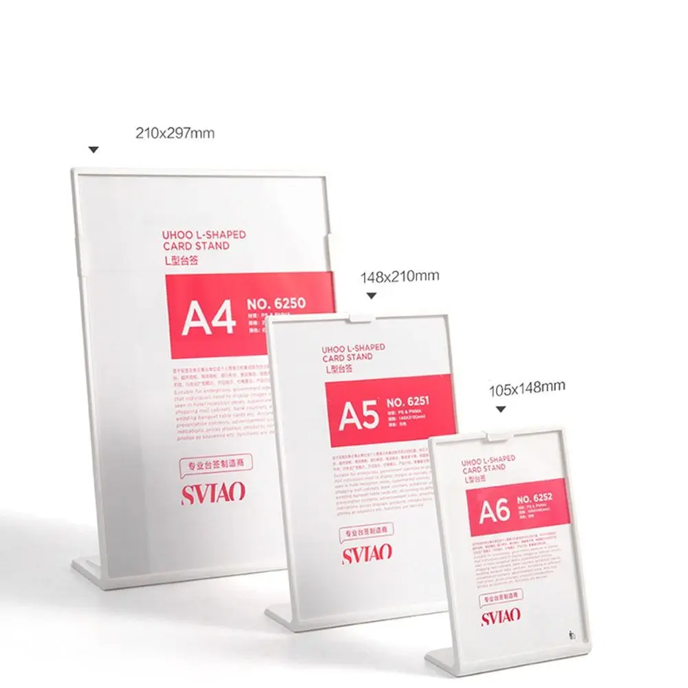 A4 a5 a6 Acrylic Sign Holders Anti Drop L-Shaped Vertical Table Card Plastic T-Shaped Menu Display Stand Wedding Accessories