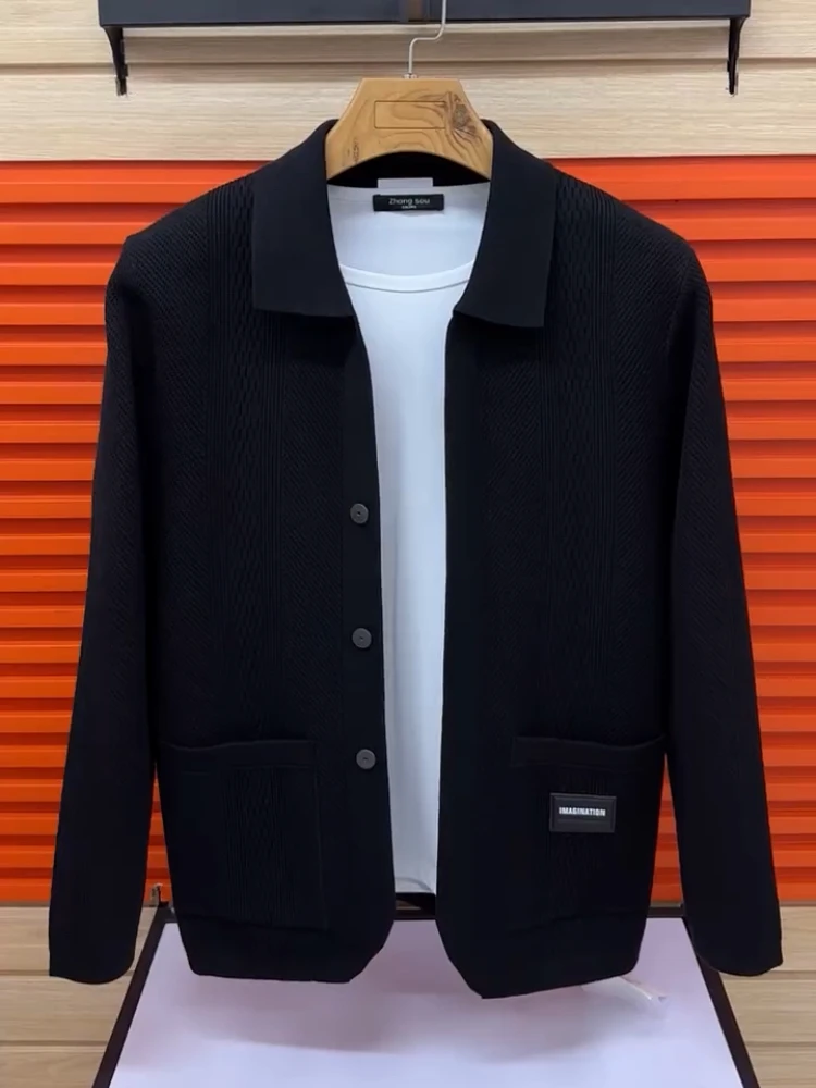 

Casual Knitted Long Sve Men's Sweater Jaet Spring Autumn Faionable Versatile Color Open Cardigan Breathable Poly...