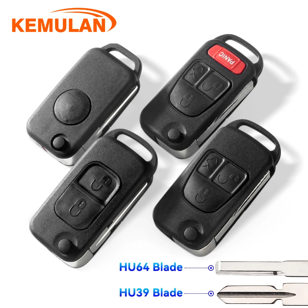 

KEMULAN 1/2/3/4 Buttons Remote Key Case Flip Folding Key Shell For Mercedes Benz C E S ML SL ML55 AMG S500 SL500 W168 W124 Key