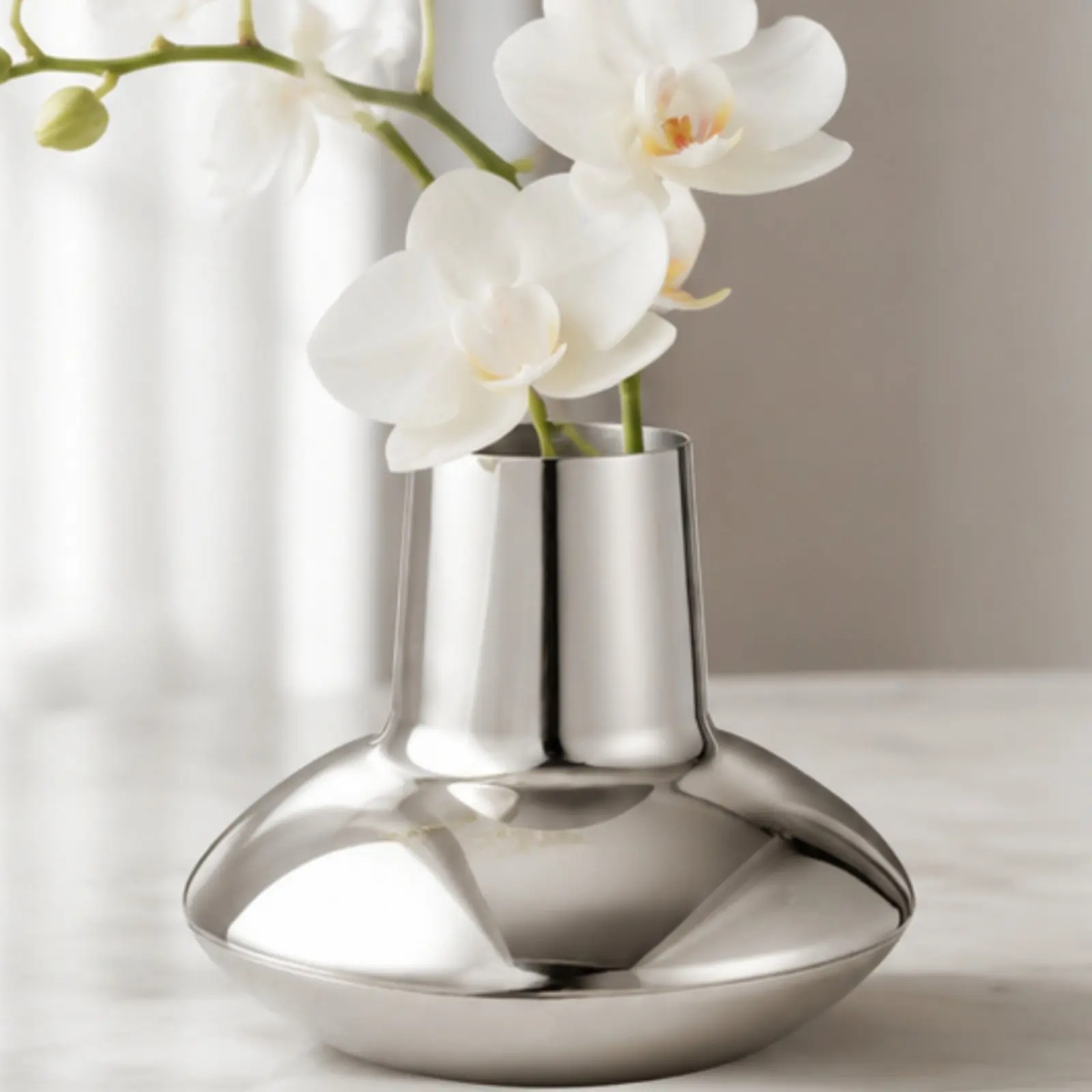 

Stainless Steel Vase Minimalist Flower Vase Home Decor Easy to Clean Rust Resistant