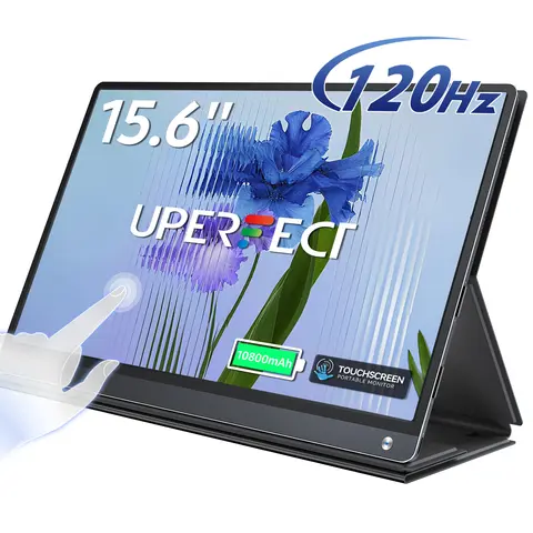UPERFECT Built-in 10800mAh Battery 15.6inch Portable Monitor Touchscreen IPS 1080P FHD HDR Gaming Display USB C HDMI
