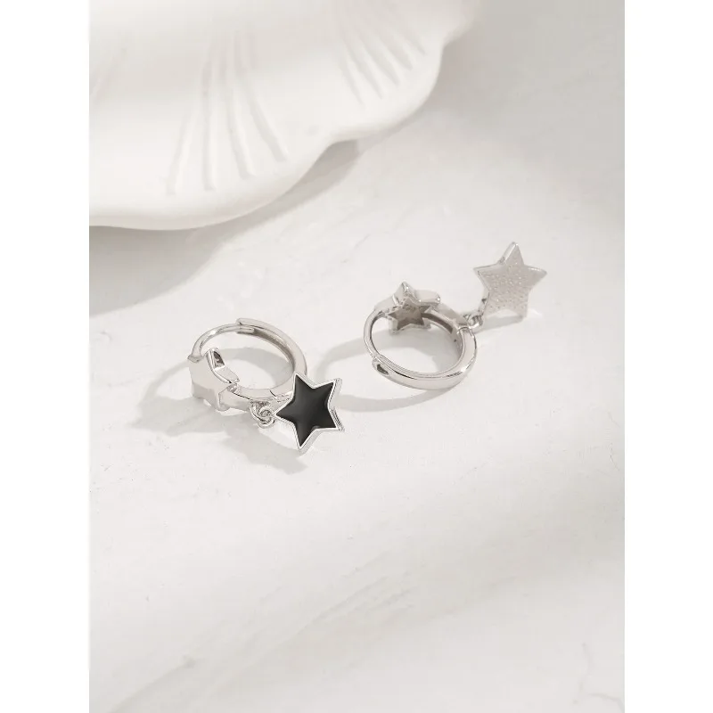 

InsS925 Silver Simple Star Earrings Jewelry Stud Earrings New Diamond Fashion Jewelry
