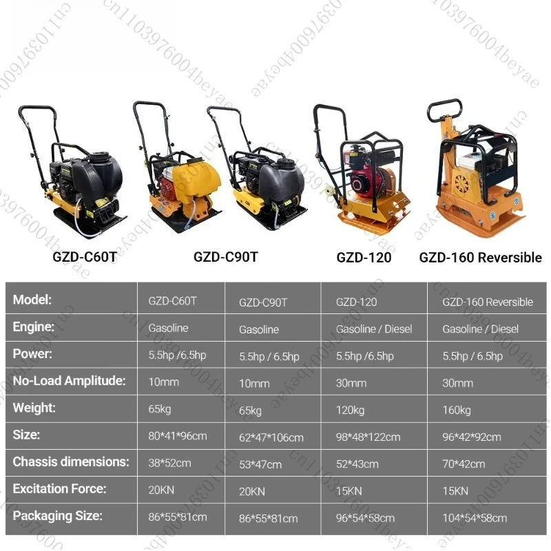 C90T Soil and Sand Vibration Compaction 90kg Road Construction Machine Flat Compactor