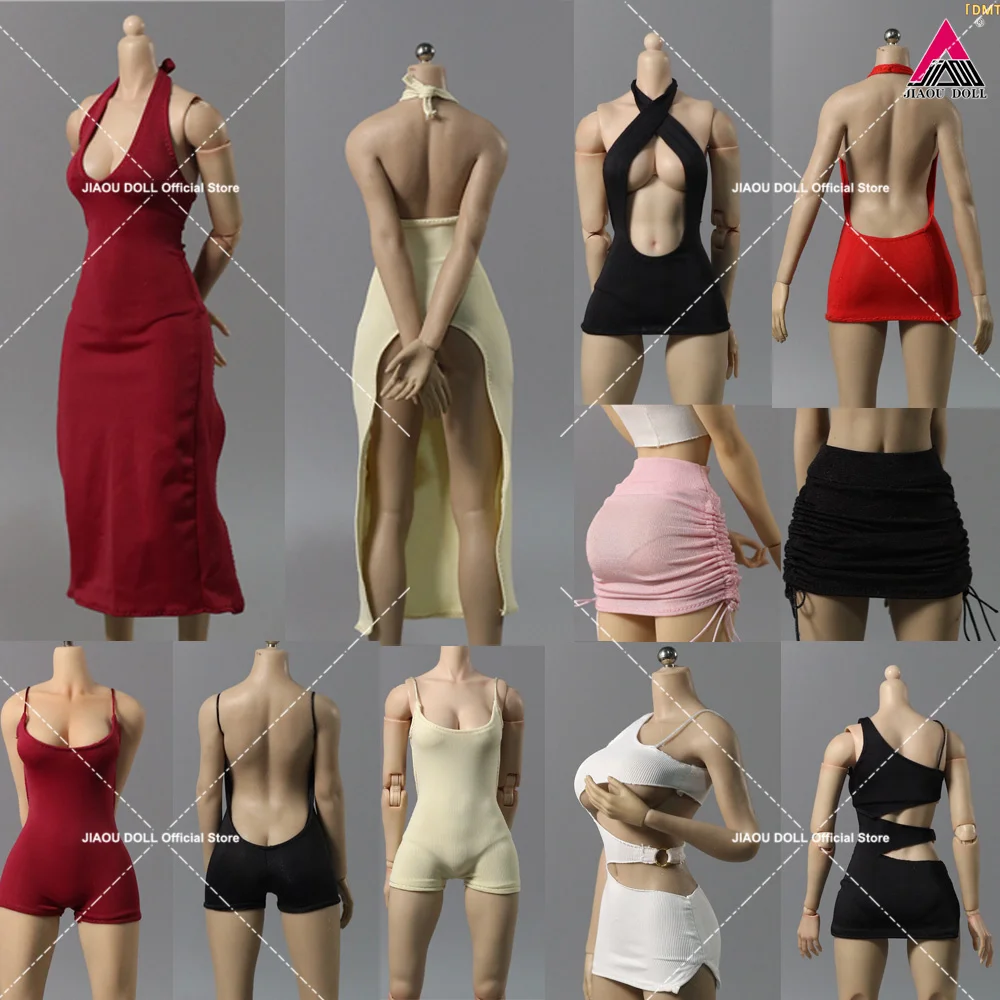 

DMTOYS DF086 DF088 DF090 1/6 Spaghetti Strap Dress Skirt Jumpsuit Clothes Model Fit 12" Female Soldier Action Figure Body Doll