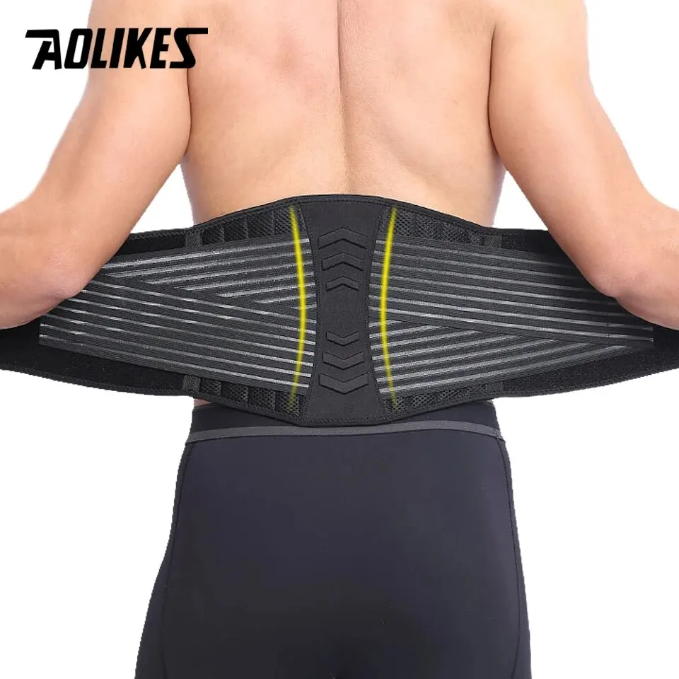 AOLIKES Adjustable Back Lumbar Support Belt Breathable Waist Brace Strap for Lower Back Pain Relief, Scoliosis, Herniated Disc