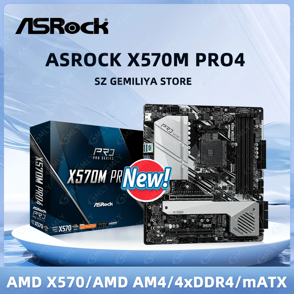 ASRock X570M PRO4 Motherboard AMD X570 Socket AM4 support Ryzen 5600 5900 4600G 5700G 1600 cpu DDR4 M.2 128GB Micro ATX new