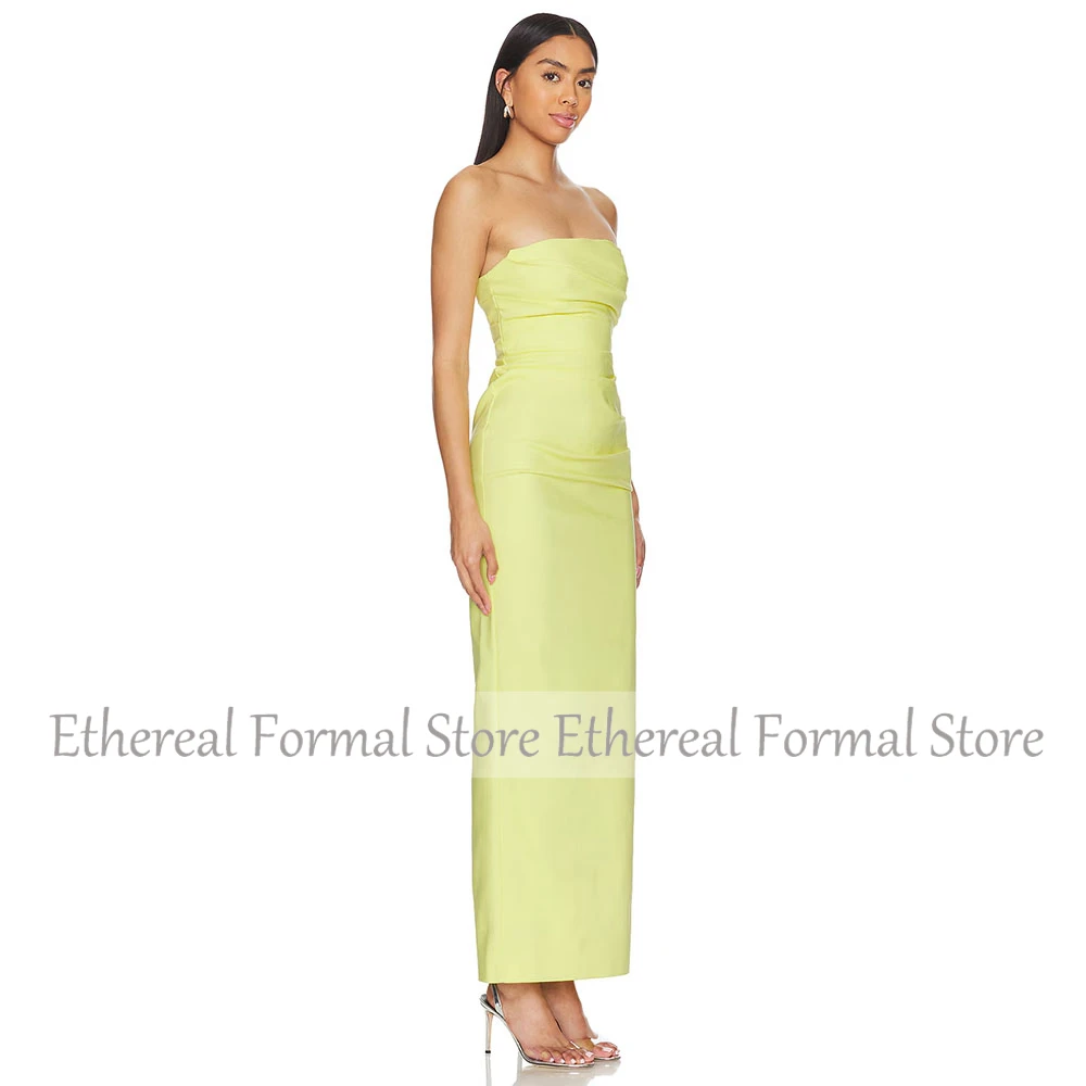 Meerjungfrau-Abendkleid, trägerloses Damen-Abendkleid für die Hochzeit, ärmellos, knöchellang, formelle Kleider