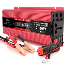 Universal Plug Pure Sine Wave Inverter 12V 24V to 220V 500W 1200W 2000W DC to AC Voltage Converter Car Power Supply