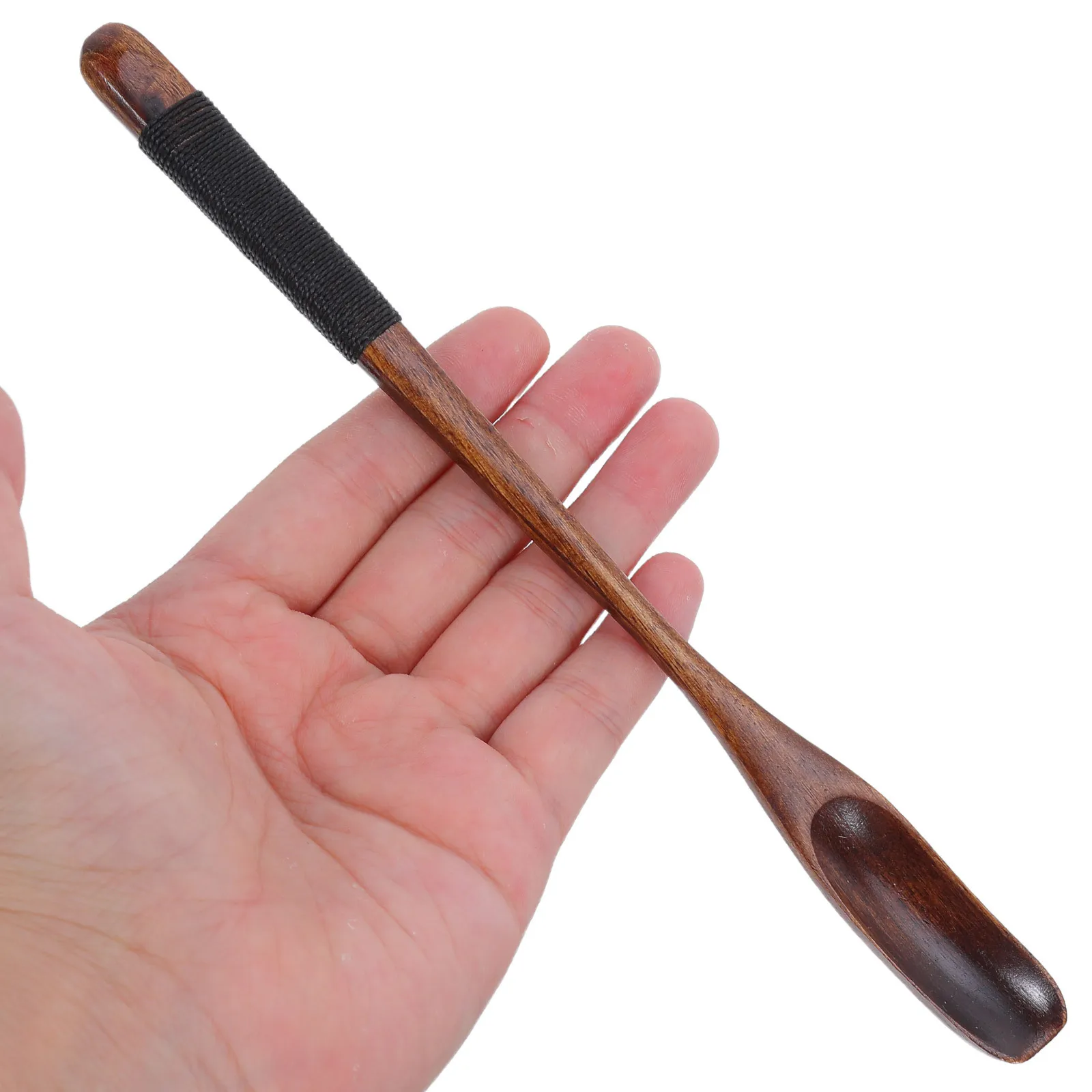 

5pcs Wooden Stirring Spoon 8" Long Handle Natural Mixing Spoon For Kitchen Cooking Nonstick Utensil Honey Tea Coffee Batter Jam