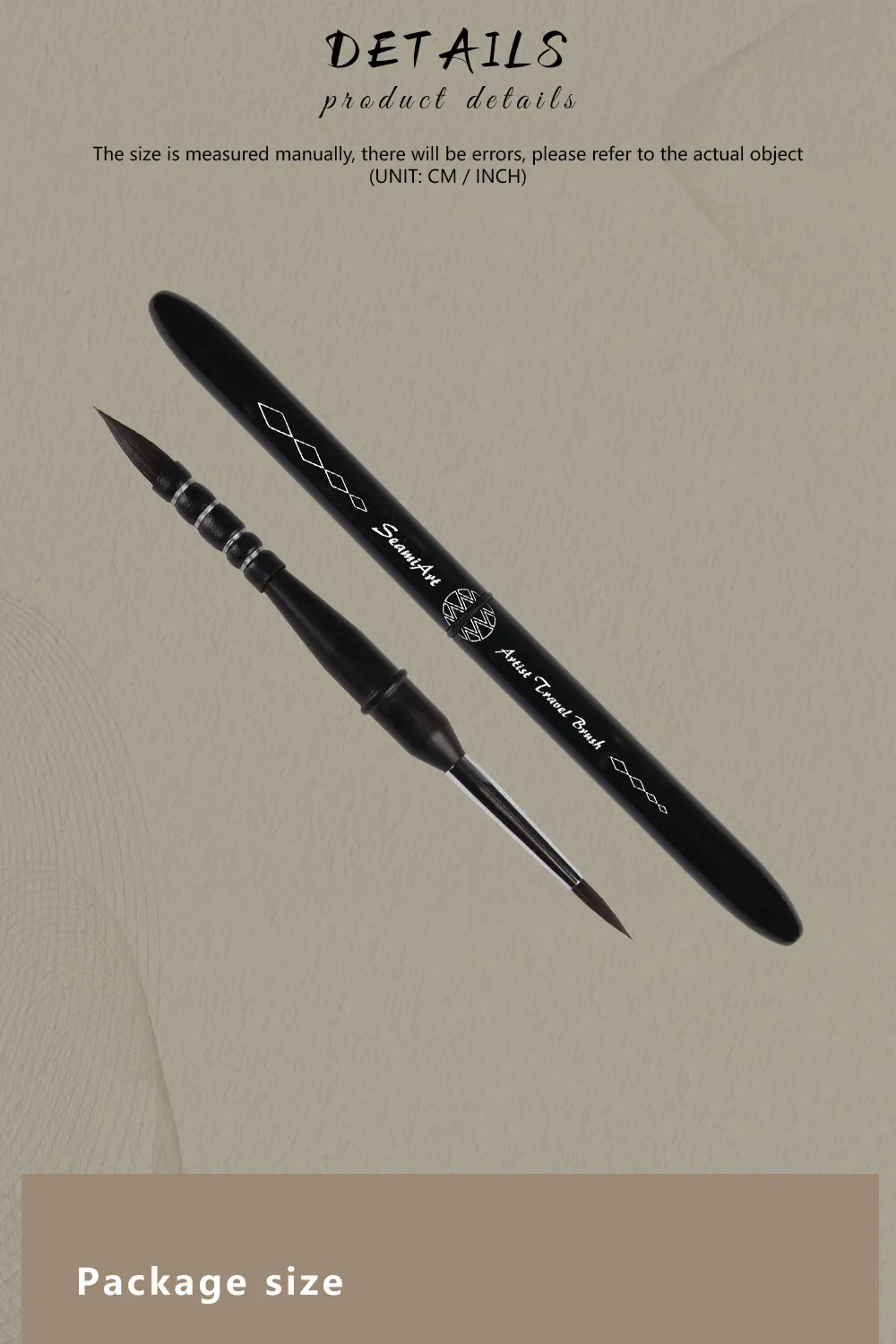 SeamiArt 1 Stück Künstler-Reisepinselstift mit zwei Spitzen, tragbar, Aquarell-Eichhörnchenhaar, französischer Malpinsel für Kunstbedarf – Detail 2