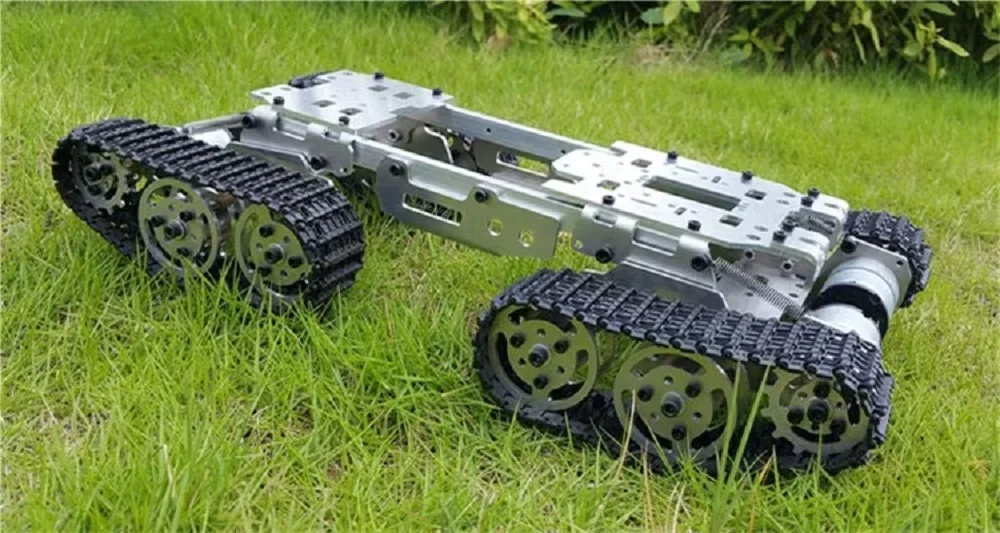 Stoßdämpfung Roboter Tank Auto Chassis Raupe Raupenauto mit Gleichstrommotor überwinden Hindernisse Drift Auto DIY STEM Spielzeugteile