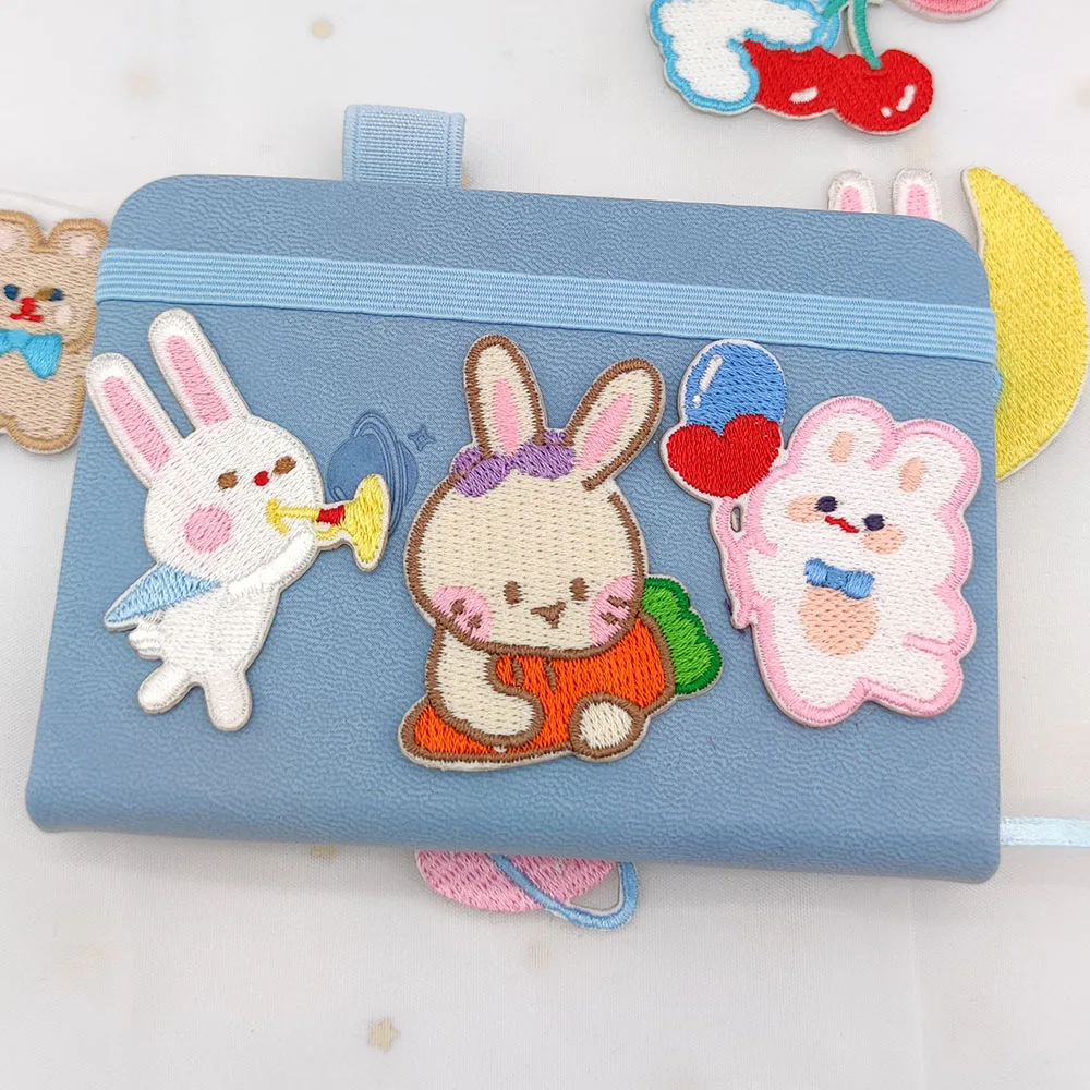 Cute Rabbit Embroidery Patches For Clothing Iron On Sticker Self-adhesive Repair Hole Patch DIY Applique Accesorios Para Ropa