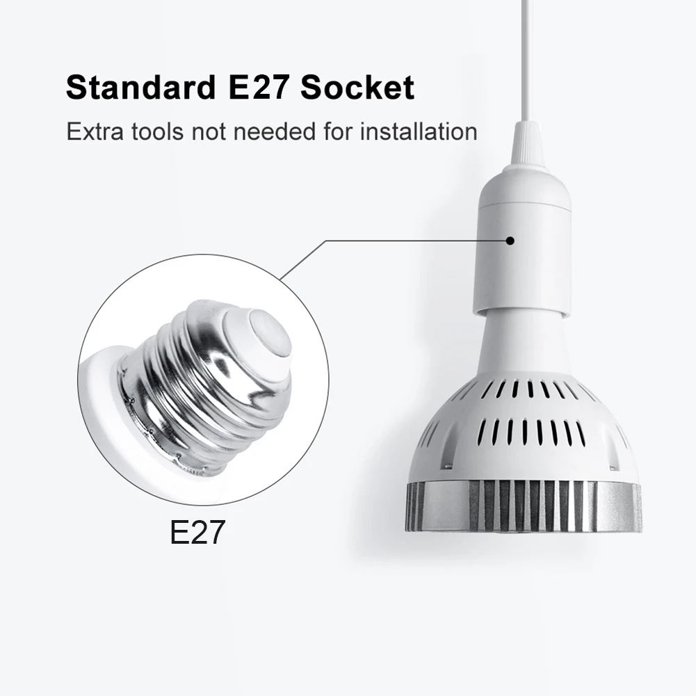 LED Grow Light Bulb E27 48W Deep Red 660nm Near Infrared 850nm For Flowering Fruiting Grow Spectrum Enhancement Light Therapy