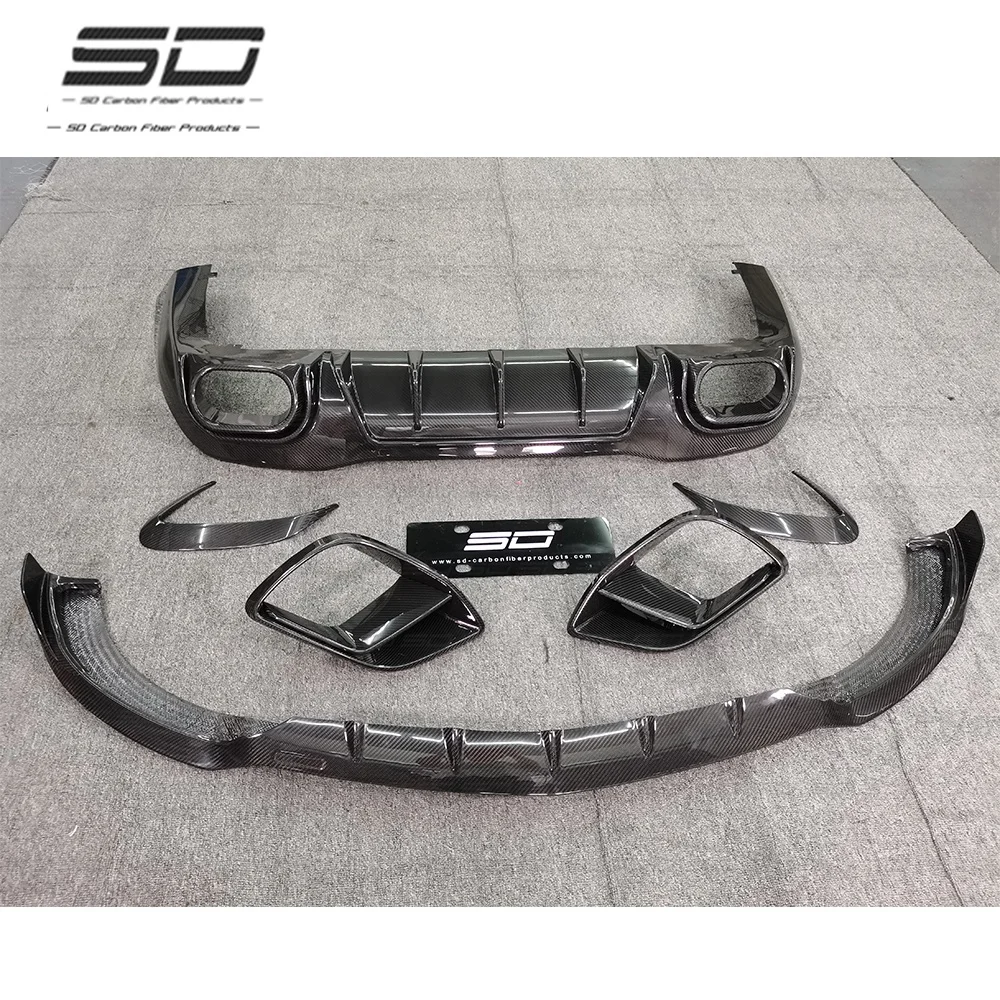 Full Dry Carbon Fiber Bodykit Rear Bumper Lip Diffuser For Mercedes AMG GT63 B Style Bodykit