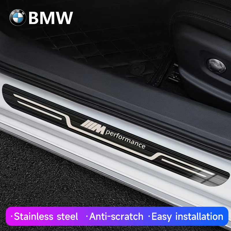 Aluminium alloy Car Door Sill Protector Stickers For BMW M E46 E90 E60 F30 E39 F10 F20 E87 E36 F20 F30 1 2 3 5 7 Series X1 X3 X5