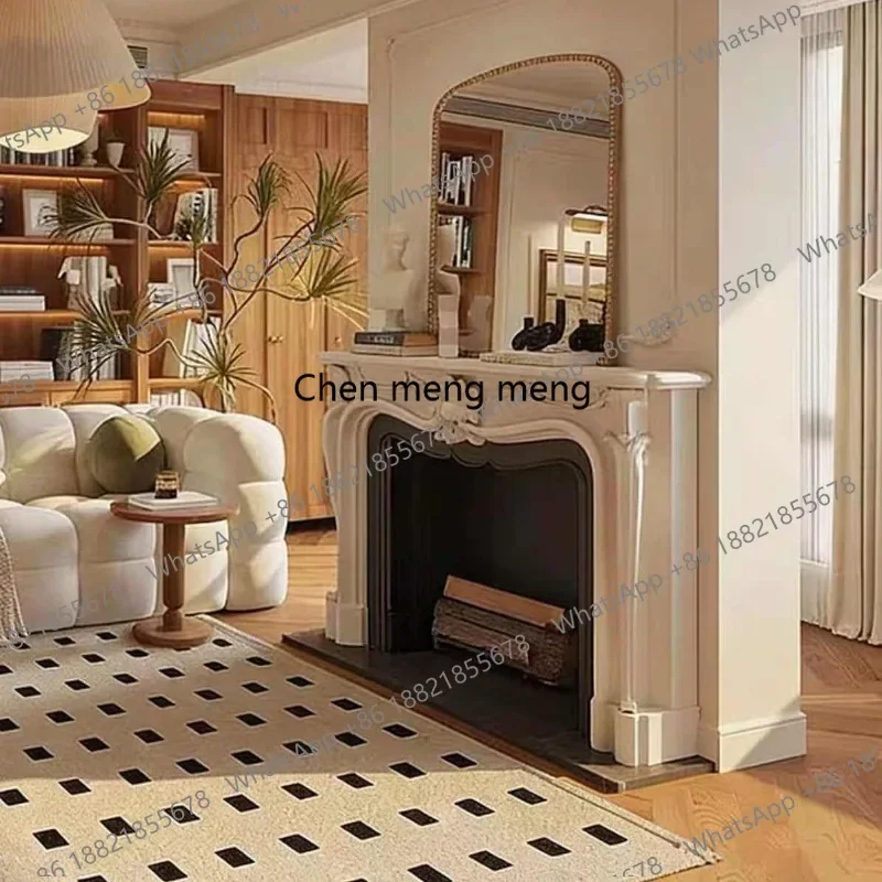 cc182 French white mantel cream wind decorative cabinet living room porch cabinet hand-carved furniture