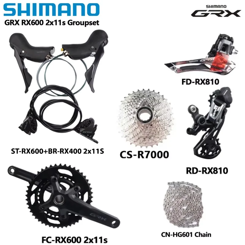 Shimano GRX RX600 2x11s Groupset ST-RX600 Shifter BR-RX400 Brake