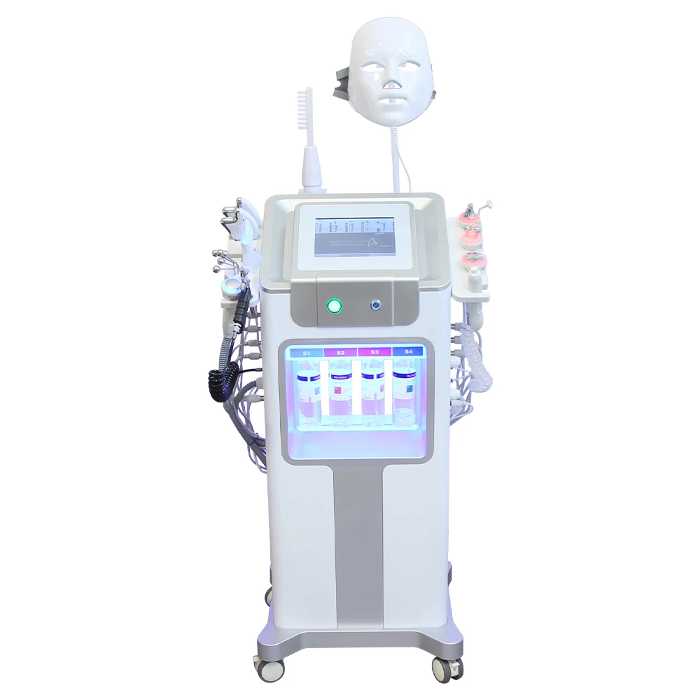 AOKO Nieuwe 12 IN 1 Hydro Dermabrasie Aqua Peeling Echografie Gezichtsverzorging Zuurstofinjectie Huidverjonging Wijting Schoonheid Machine
