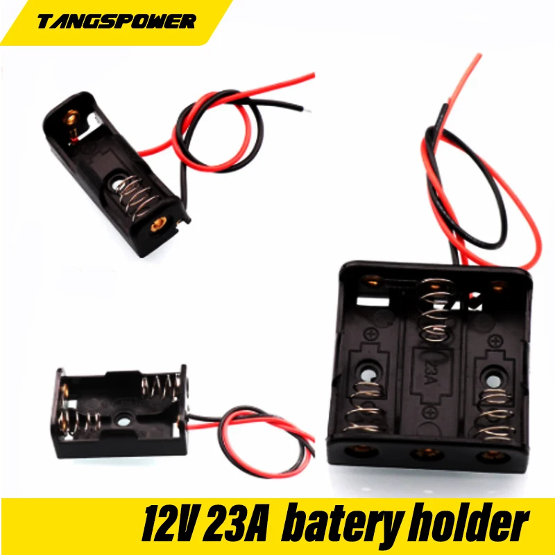 5PCS 12V 23A Battery Holder with WireLead Rechargeable Battery Case Storage Box Diy 1/ 2/3slot*12V23A Shell Housing