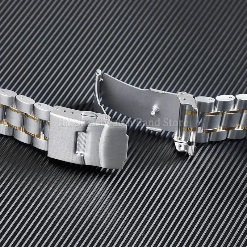 18 مللي متر 20 مللي متر 22 مللي متر 24 مللي متر الفولاذ المقاوم للصدأ حزام ساعة اليد ل Seiko SKX007 ل رولكس منحني نهاية المعادن حزام (استيك) ساعة سوار فاخر الإكسسوار