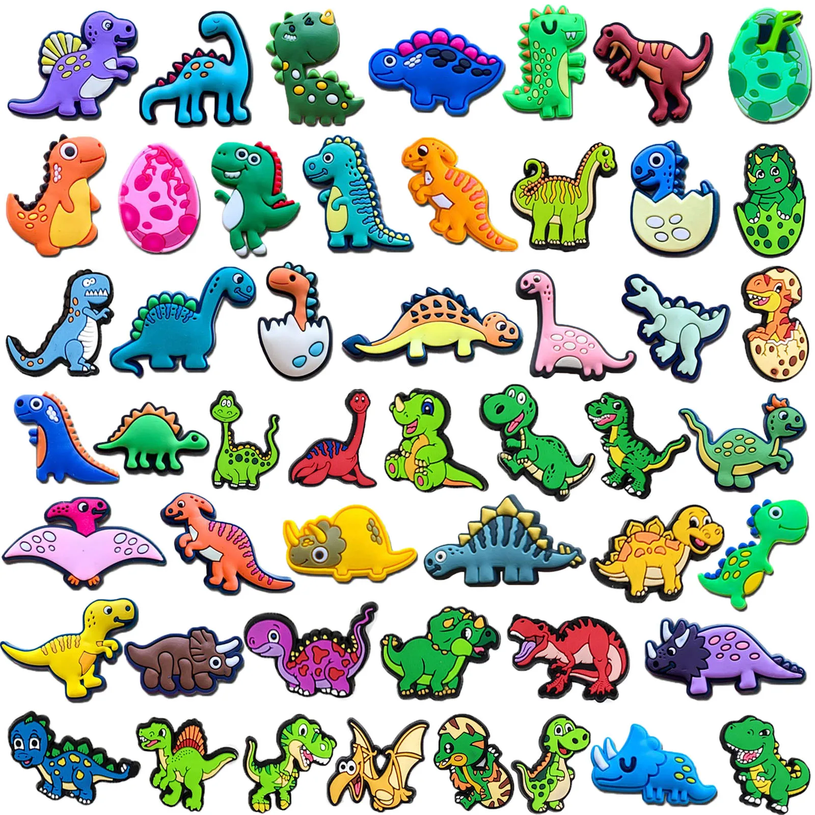 Random 15-30Pcs Dinosaur Series Shoe Charms For Sandals Premium Quality PVC DIY Shoe Decorations Accessories Christmas Gift