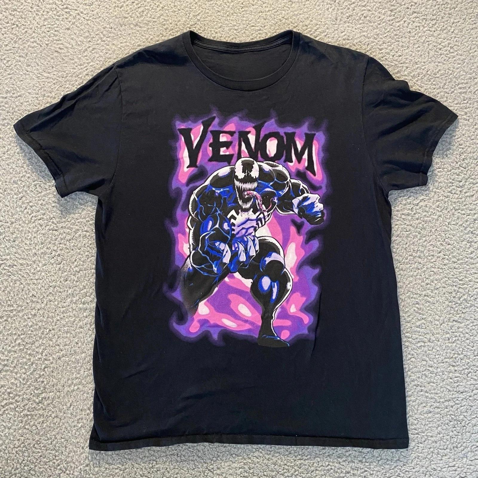 

Фиолетовая дымчатая футболка Marvel Venom, летняя мужская и женская свободная и дышащая футболка