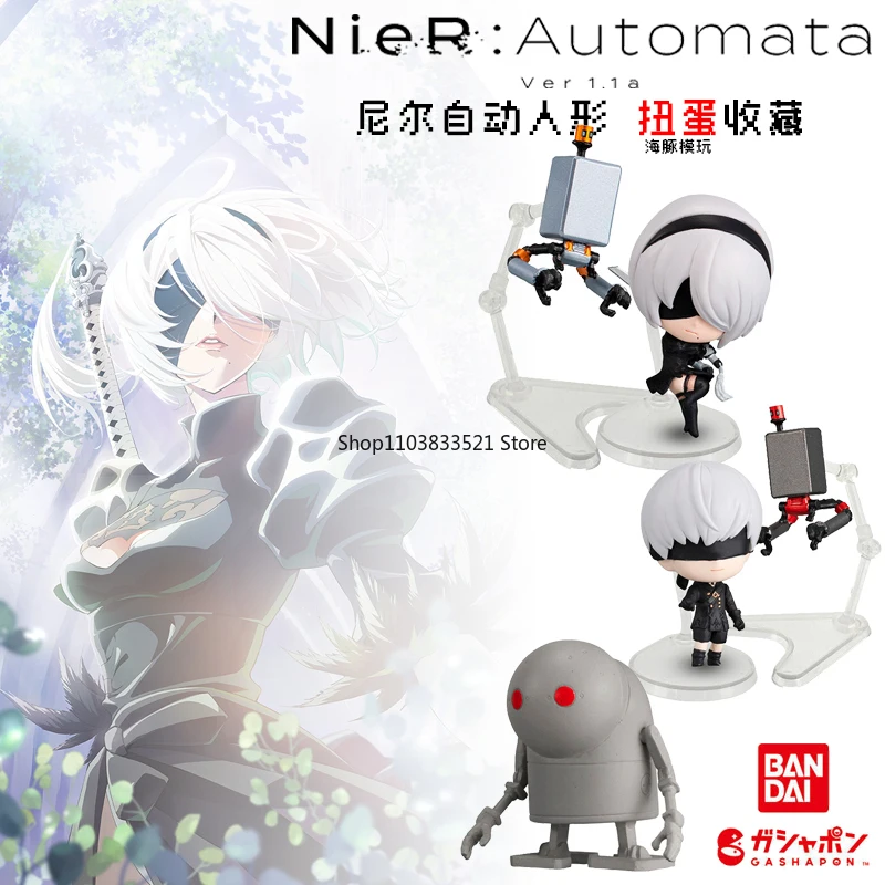 Bandai Original NieR:Automata Gashapon Toy YoRHa No. 2 Type B YoRHa No. 9 Type S Mini Action Figure Capsule Toys Kids Gift