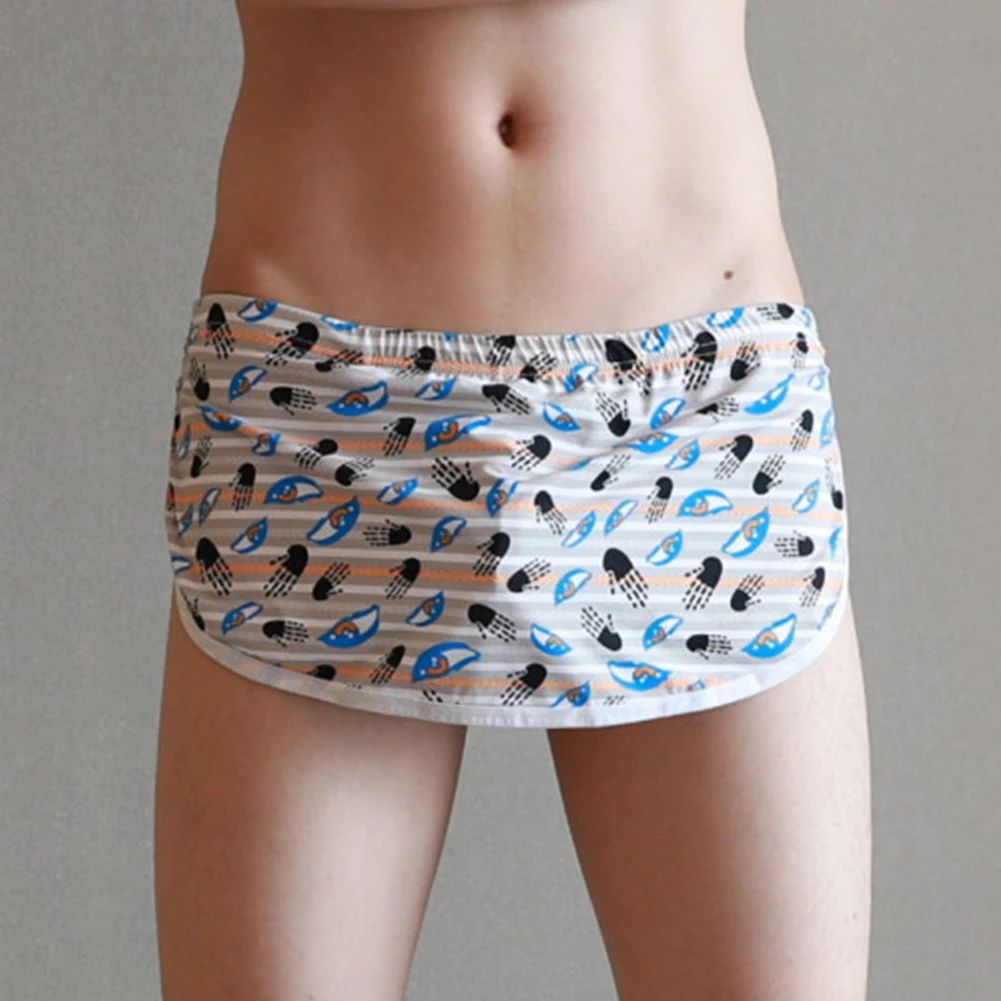 

2XL Mens Boxer Underwear Breathable Mens Underwear Homewear Comfortable Pouch Briefs Print Pattern Sexy Design