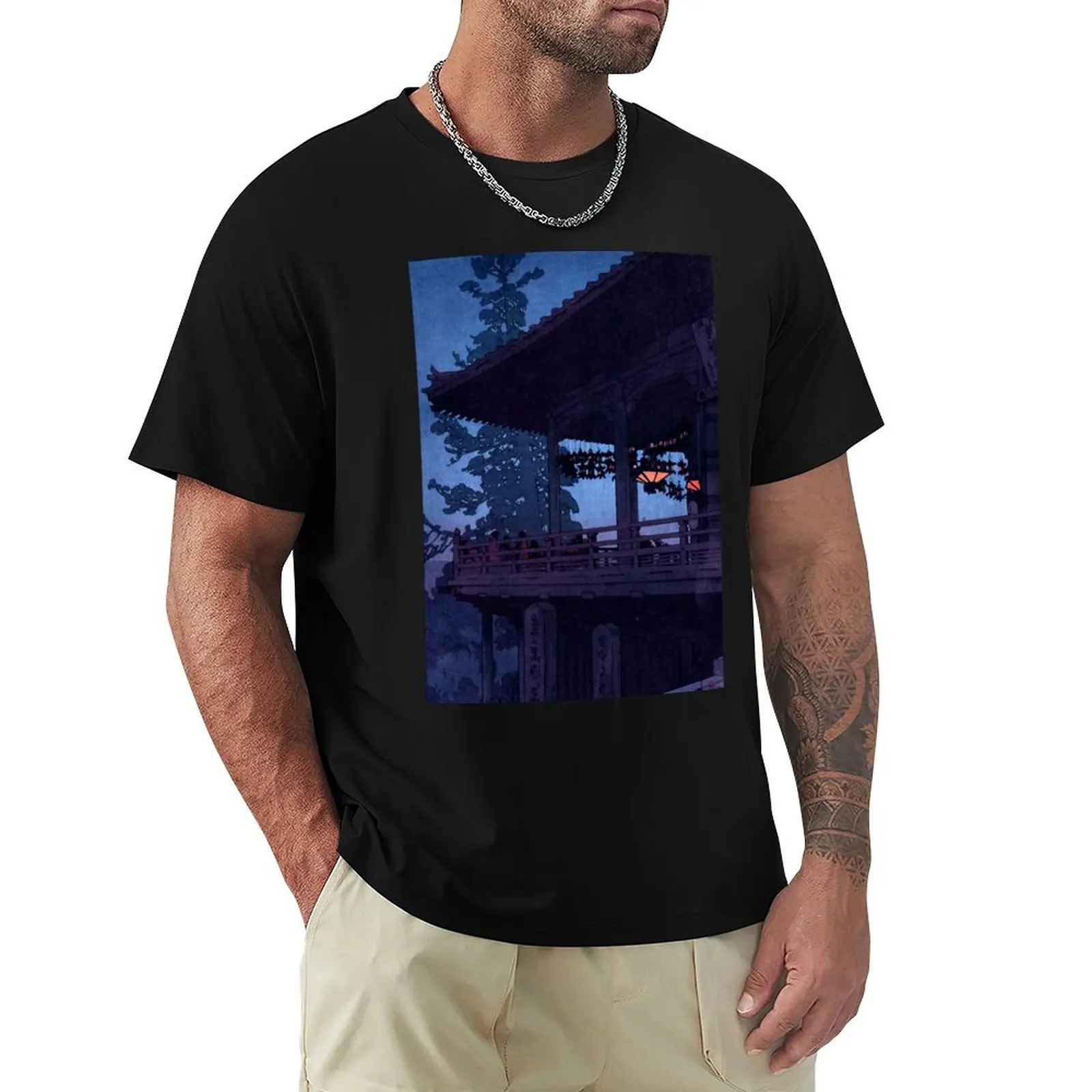 

Evening in Nara by Yoshida Hiroshi T-Shirt anime clothes plus size tops summer clothes T-shirts for men cotton