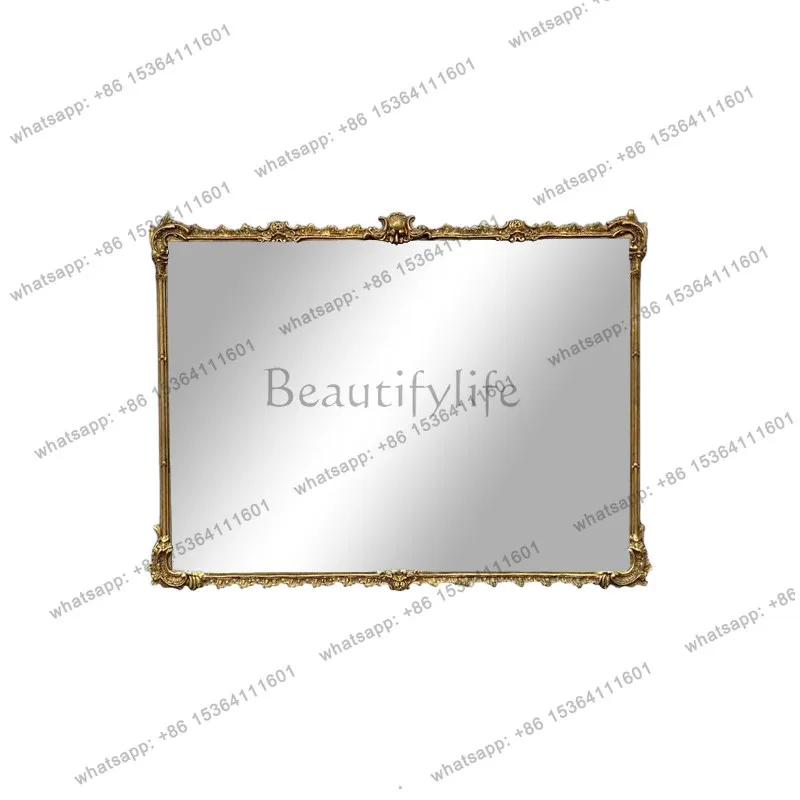 

French retro toilet bathroom mirror wabi-sabi washbasin mirror American