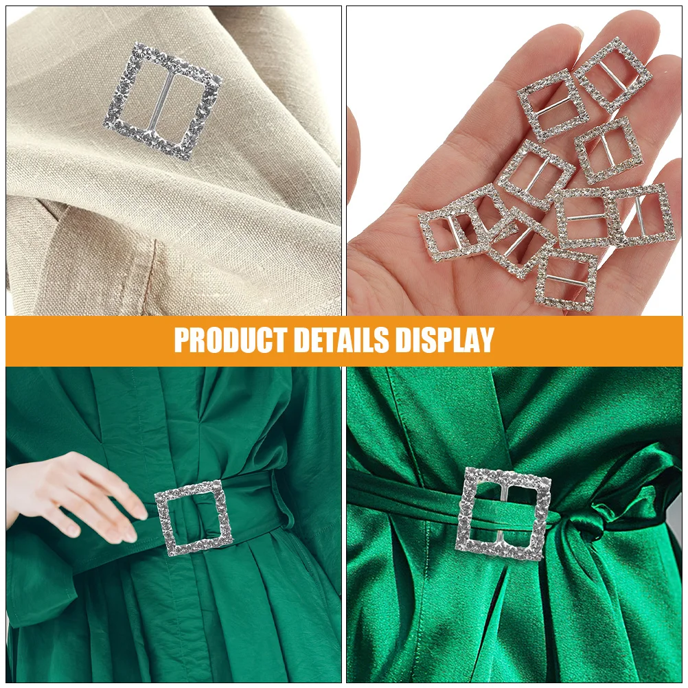 20 Stück quadratische Strass-Schnallen, elegante Schal-Verschlüsse, Damen-Kleidung, Verschlüsse, Party, Hochzeit, Dekor, Schal-Verschlüsse