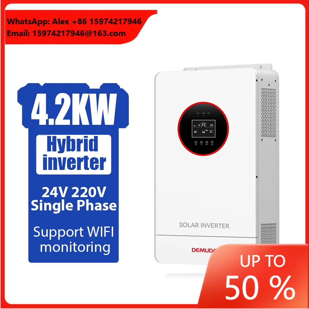 Solar Hybrid Inverter 4.2kw 6.2kw High Frequency Pure Sine Solar Inverter With Built-in Mppt Controller For Off Grid System