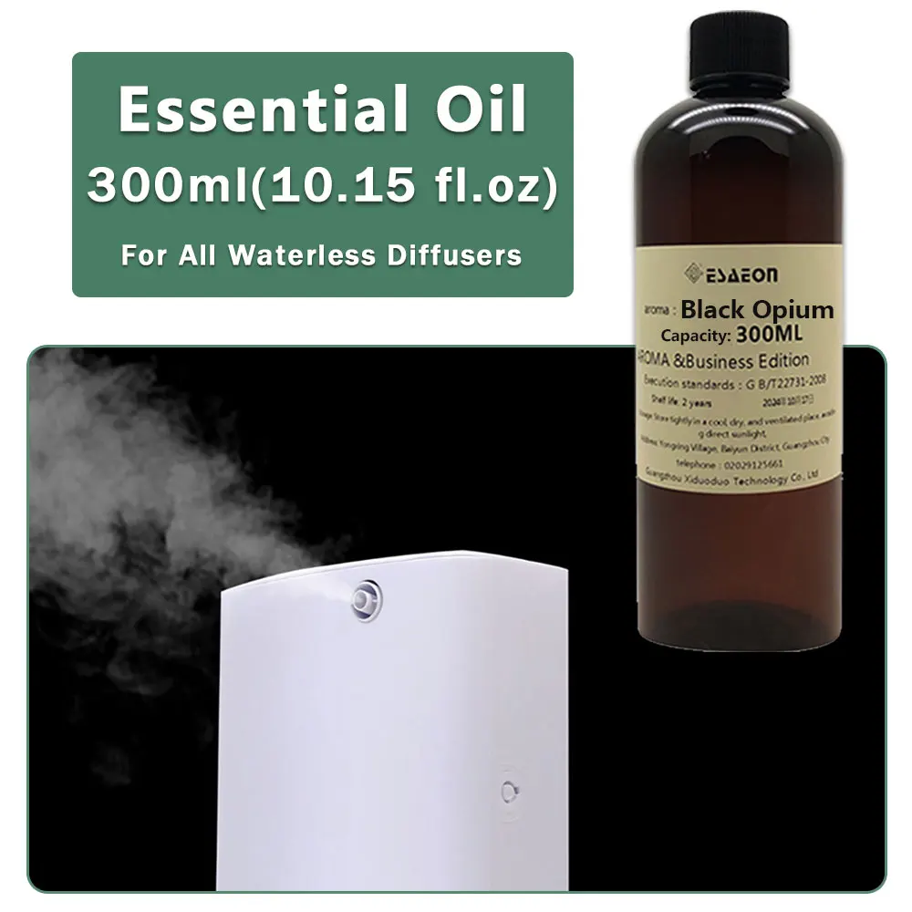 ESAEON Hotel Aroma Oils - Oily Aromatic Essential Oil For All Waterless Aromatherapy Machines, Black Opium - 300ML (10.15 fl.oz)