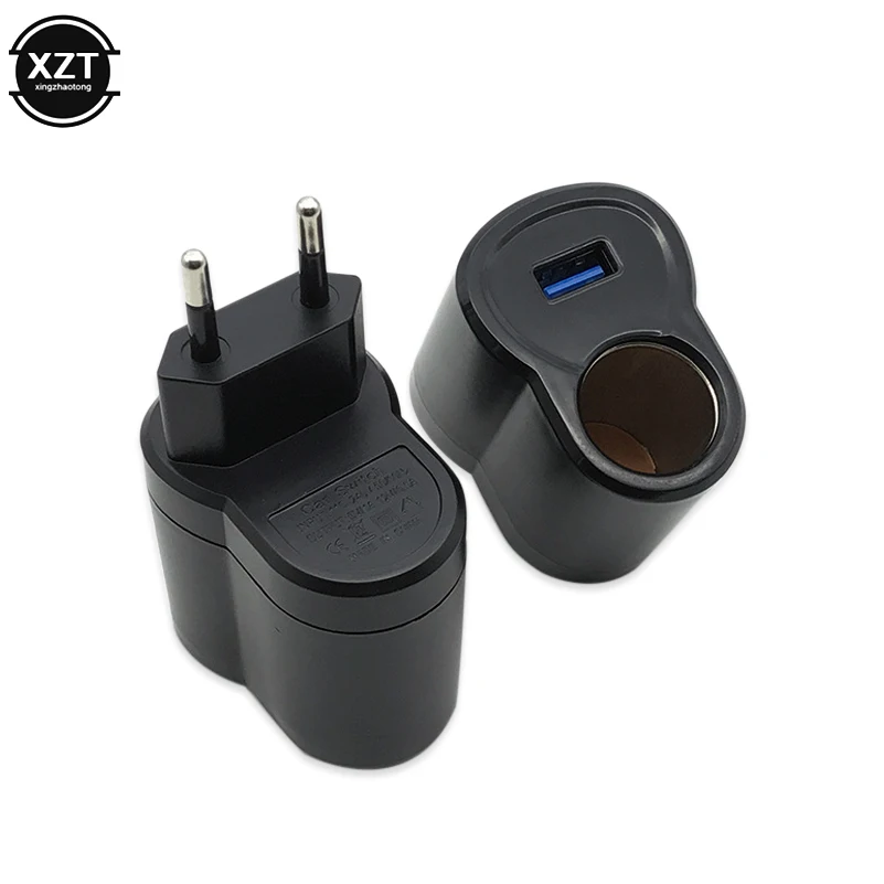 For Car Cigarette Lighter 12V DC Car Power Adapter 220V AC To Socket Converter Home Auto EU  Plug Car Accessories Dropshipping