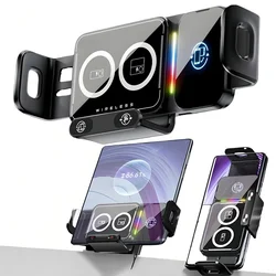 15W Universal Car Phone Wireless Charger Holder 360° Rotation Mount for Samsung Galaxy Fold 6 5 4 3 Z Flip S25 S24 Iphone 16 15