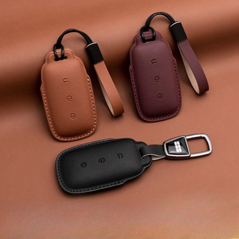 Suitable for Geely Galaxy Key Set L7 Car, High-end Nappa Leather Keychain Case, Personalized Men's and Women's Leather New Model