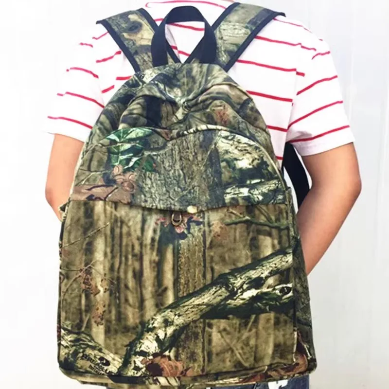 กระเป๋าเป้สะพายหลัง tas ransel Camo ป่าไบโอนิคการเดินทางกลางแจ้งกีฬาสันทนาการของแนวโน้มแฟชั่นกระเป๋าเป้สะพายหลังล่าสัตว์ลายพรางต้นไม้ใหญ่บุคลิกภาพ