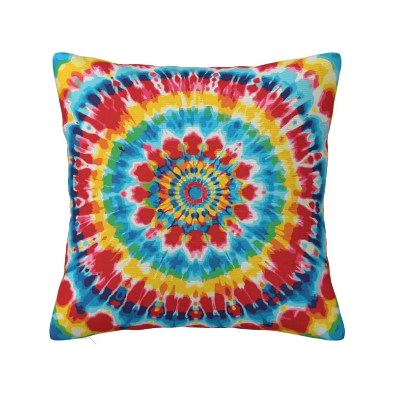 Rainbow Tie Dye Swirl Spiral Cushion Cover 60x60 cm Polyester Soft Throw Pillow Case For Sofa Living Room Decoration Pillowslip